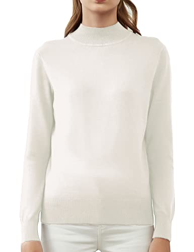 Woolen Bloom Damen Rollkragenpullover Strickpullover Stretch Pullover Elegant Strickpulli Langarm Sweater für Herbst Winter von Woolen Bloom