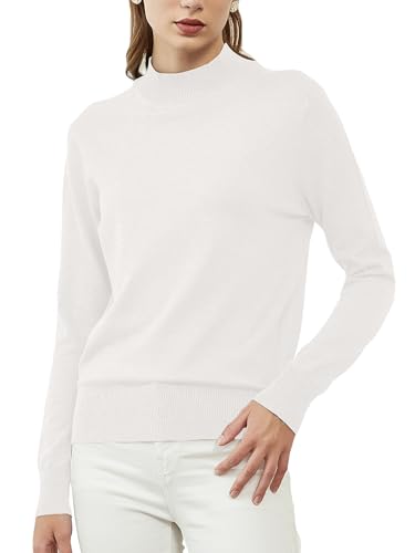 Woolen Bloom Women’s Turtleneck Sweater Knitted Jumper Autumn Loose Sweatshirt Casual Classic Elegant Knitted Jumper Long Sleeve Tops von MessBebe