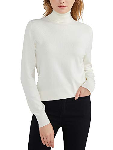 Woolen Bloom Rollkragenpullover Damen Langarm Strickpullover Weich Rippstrick Pulli mit Stehkragen Elegant Strickpulli Rolli Sweater für Herbst Winter von Woolen Bloom