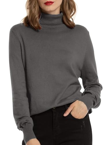 Woolen Bloom Rollkragenpullover Damen Langarm Strickpullover Weich Rippstrick Pulli mit Stehkragen Elegant Strickpulli Rolli Sweater für Herbst Winter von Woolen Bloom