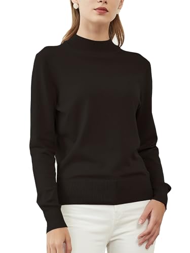 Woolicity Damen Strickwaren Rollkragenpullover Strickpullover Langarm Ribbed Strick Sweater Pullover Rollkragen Leichter Rollneck Tops von Woolicity