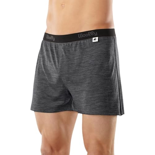 Woolly Clothing Co Herren-Boxershorts aus Merinowolle, anthrazit, L von Woolly Clothing Co