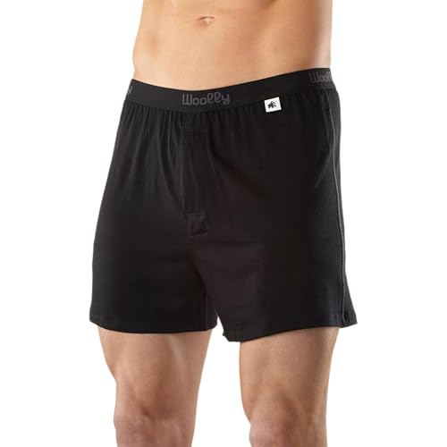 Woolly Clothing Co Herren Merino Wool Classic Boxer Gr. XL, Schwarz von Woolly Clothing Co