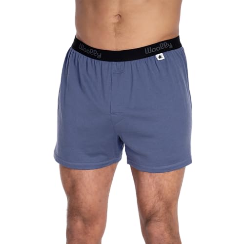 Woolly Herren-Boxershorts aus Merinowolle, RWS-zertifiziert, weich, geruchsfrei, Design Seattle, Mitternacht/Ausflug, einfarbig (Midnight//Getaway Solids), Medium von Woolly Clothing Co