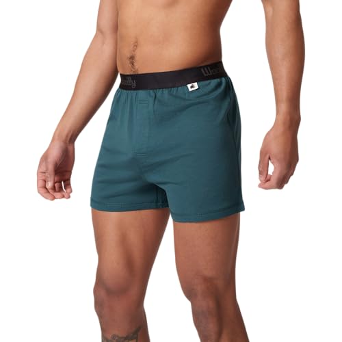 Woolly Herren-Boxershorts aus Merinowolle, RWS-zertifiziert, weich, geruchsfrei, Design Seattle, grün_dunkel, X-Large von Woolly Clothing Co