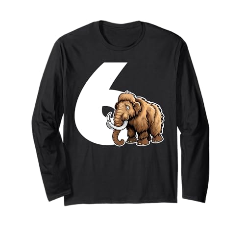 Kinder Woolly Mammut 6 Jahre alt Junge Mädchen 6. Geburtstag Geschenk Langarmshirt Kinder Woolly Mammut 6 Jahre alt Junge Mädchen 6. Geburtstag Geschenk Langarmshirt von Woolly Mammoth Sixth Birthday Party Outfit Gift