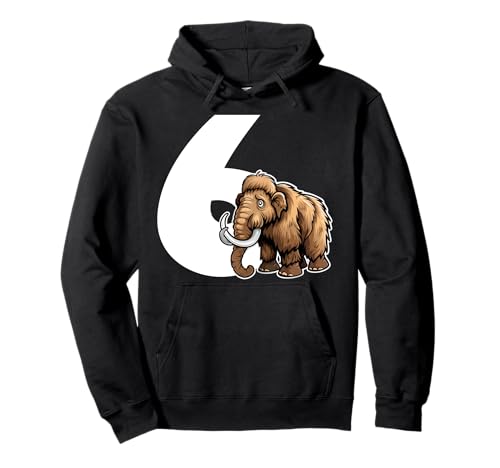 Kinder Woolly Mammut 6 Jahre alt Junge Mädchen 6. Geburtstag Geschenk Pullover Hoodie Kinder Woolly Mammut 6 Jahre alt Junge Mädchen 6. Geburtstag Geschenk Pullover Hoodie von Woolly Mammoth Sixth Birthday Party Outfit Gift