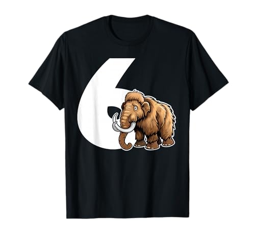 Kinder Woolly Mammut 6 Jahre alt Junge Mädchen 6. Geburtstag Geschenk T-Shirt Kinder Woolly Mammut 6 Jahre alt Junge Mädchen 6. Geburtstag Geschenk T-Shirt von Woolly Mammoth Sixth Birthday Party Outfit Gift