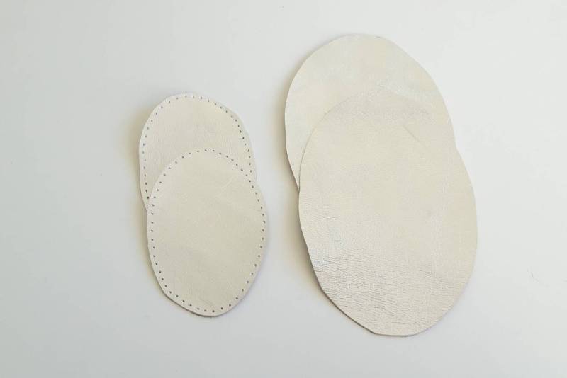 Ellenbogenschützer, Silber Leder Patches, Aufgenähte 1 Paar | 2 Stück von WoollyFamily