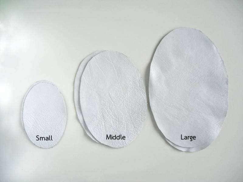 Weiße Leder Ellenbogen Patches Wildleder Knieschoner, 3 Größen von WoollyFamily