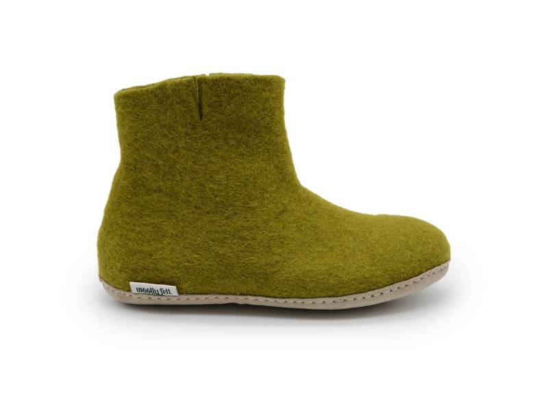 Olivgrüner Gefilzter Stiefel - Handgemachte Wollfilzstiefel Bestes Geschenk von WoollyFelts
