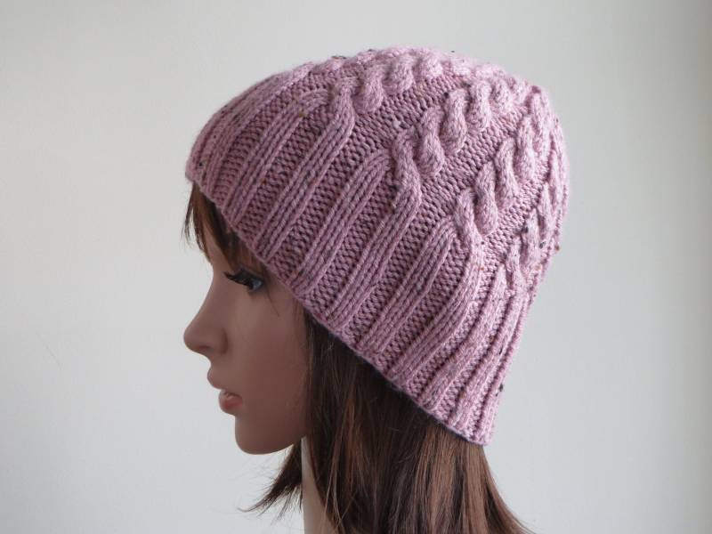 Handgestrickte Wolle Zopfmuster Mütze Grobstrick Wintermütze von WoollyMomo