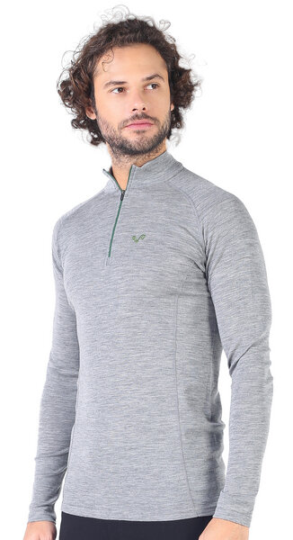 Woolona Langarmshirt - ASTRO - 100% Merinowolle (Zip) von Woolona