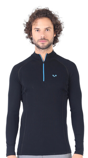 Woolona Langarmshirt - ASTRO - 100% Merinowolle (Zip) von Woolona