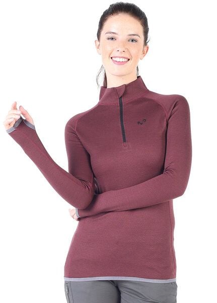 Woolona Langarmshirt - LORICA - 100% Merinowolle (Zip) von Woolona