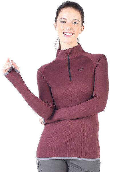 Woolona Langarmshirt - LORICA - 100% Merinowolle (Zip) von Woolona