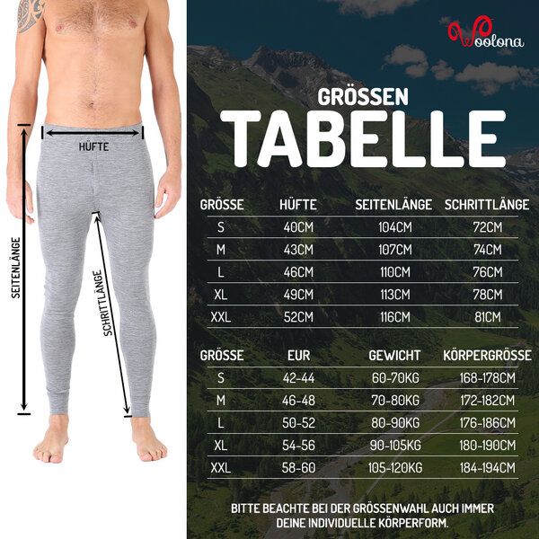 Woolona Merino Unterhose Herren - ATLAS - 100% Merinowolle von Woolona