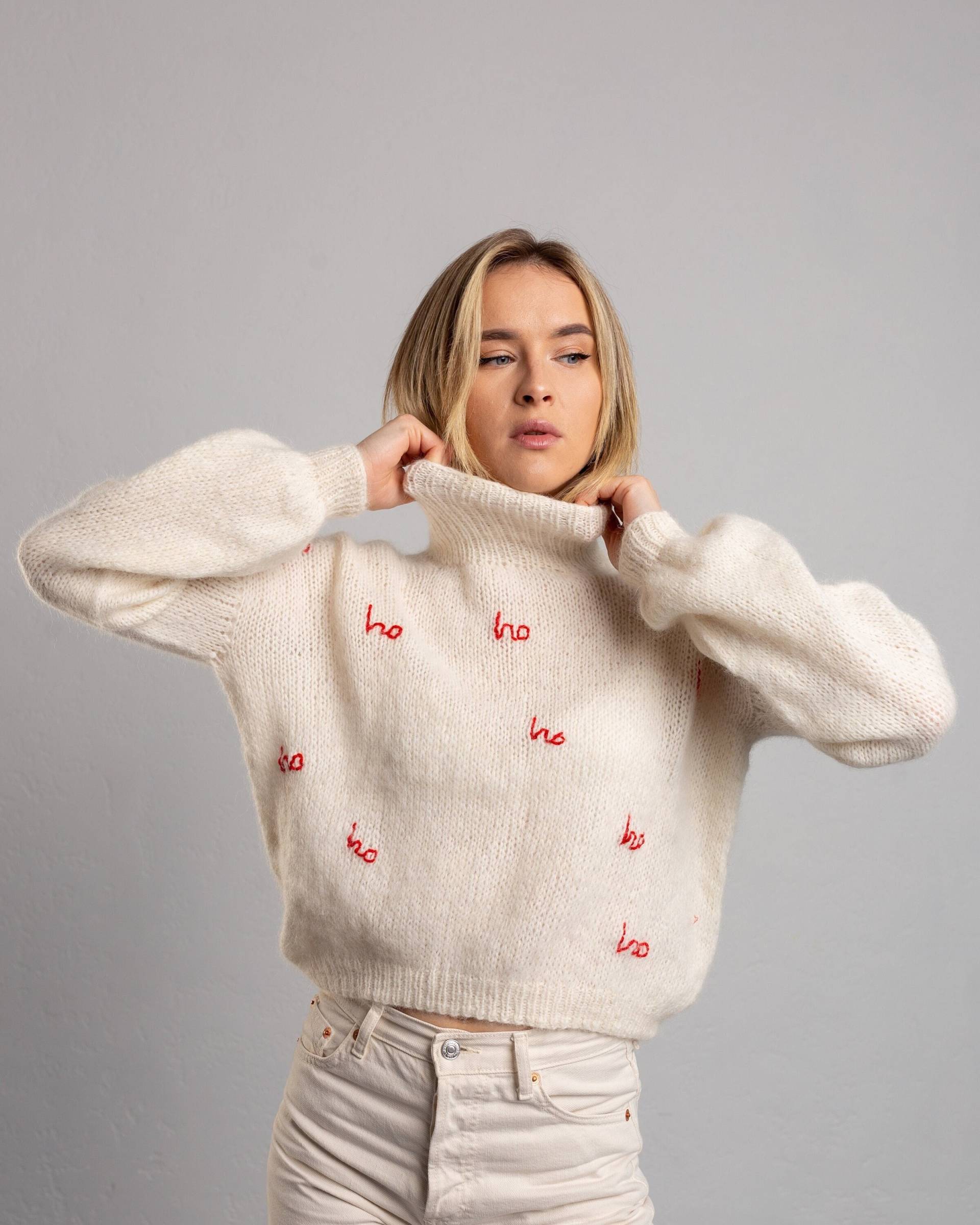 ♥ Hässliche Weihnachten Alpaka Pullover Häkelpullover Aus Merinowolle von WoolpointKnitwear