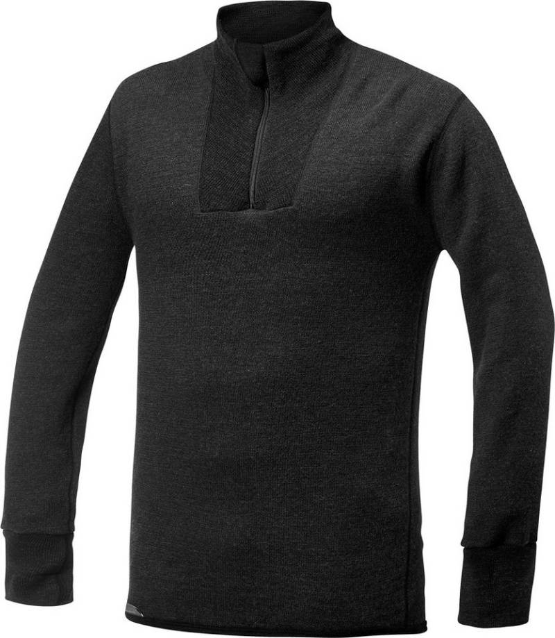 Woolpower Funktionsunterhemd Zip Turtleneck 400 Merino Mid Layer Black von Woolpower