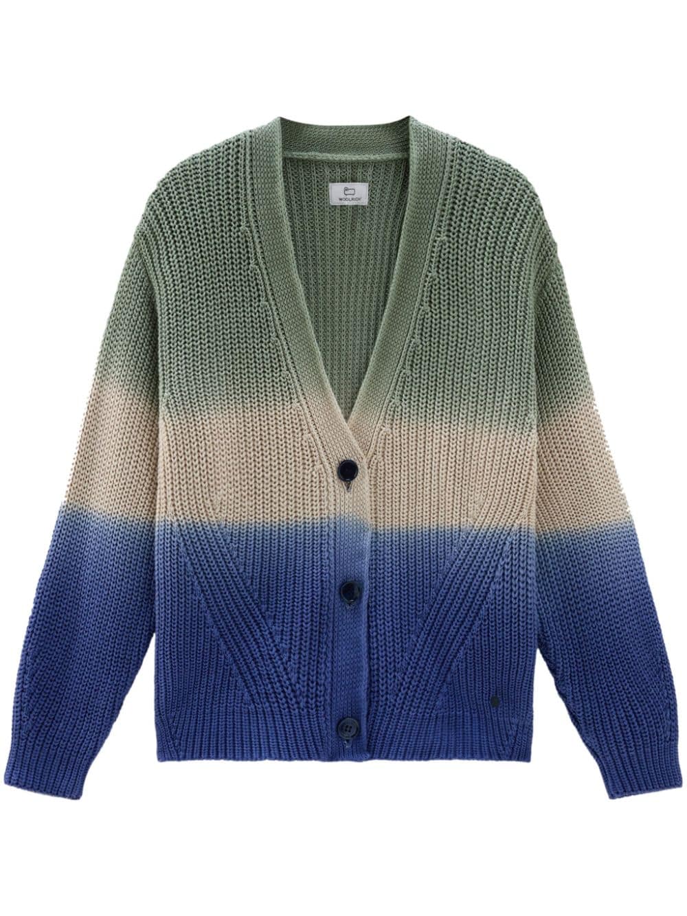 Woolrich Farbverlauf-Cardigan mit V-Ausschnitt - Grün von Woolrich