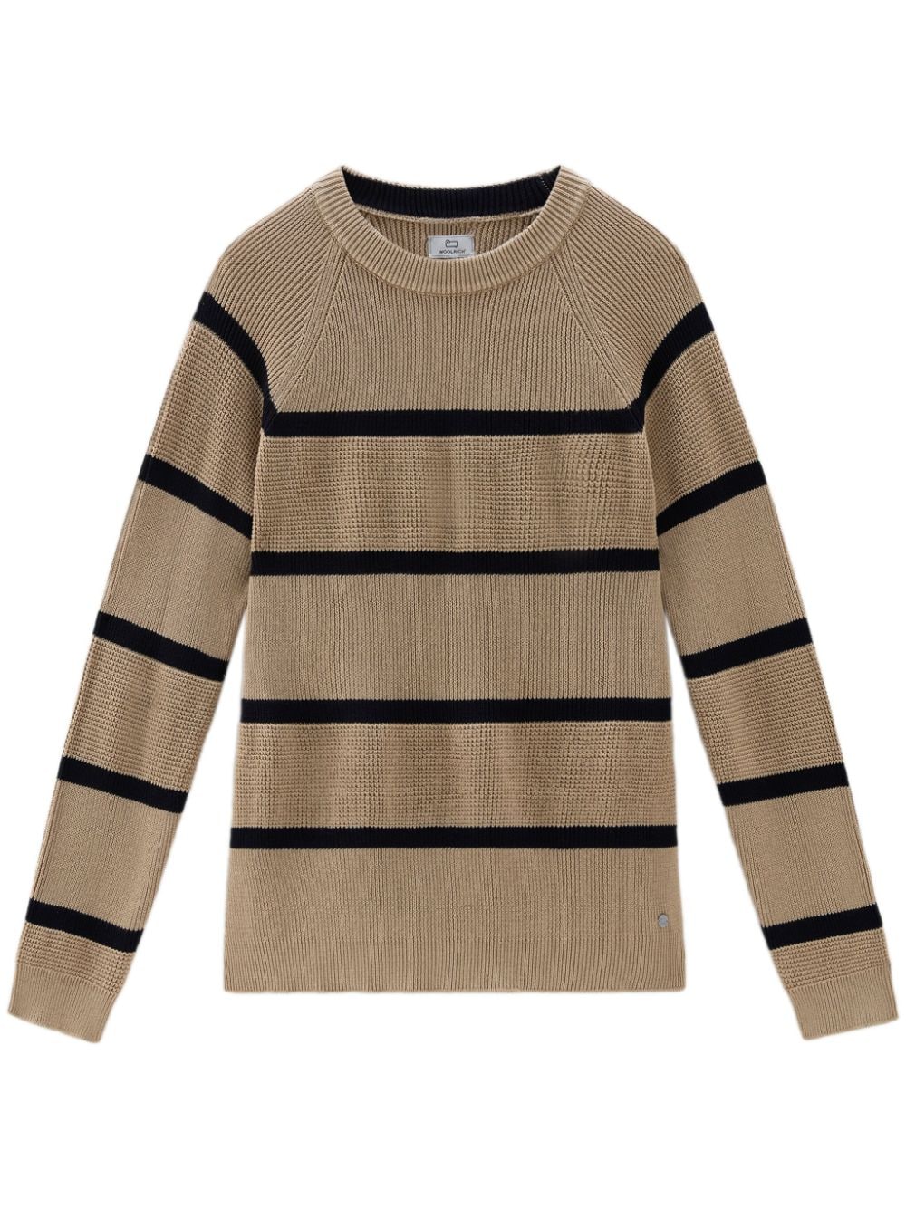 Woolrich Gestreifter Pullover mit rundem Ausschnitt - Nude von Woolrich