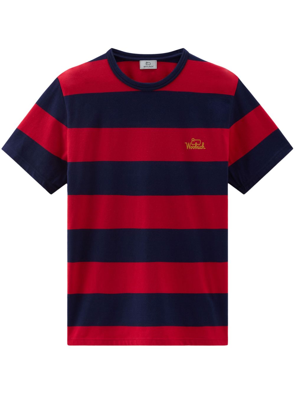 Woolrich Gestreiftes T-Shirt mit Logo-Print - Rot von Woolrich