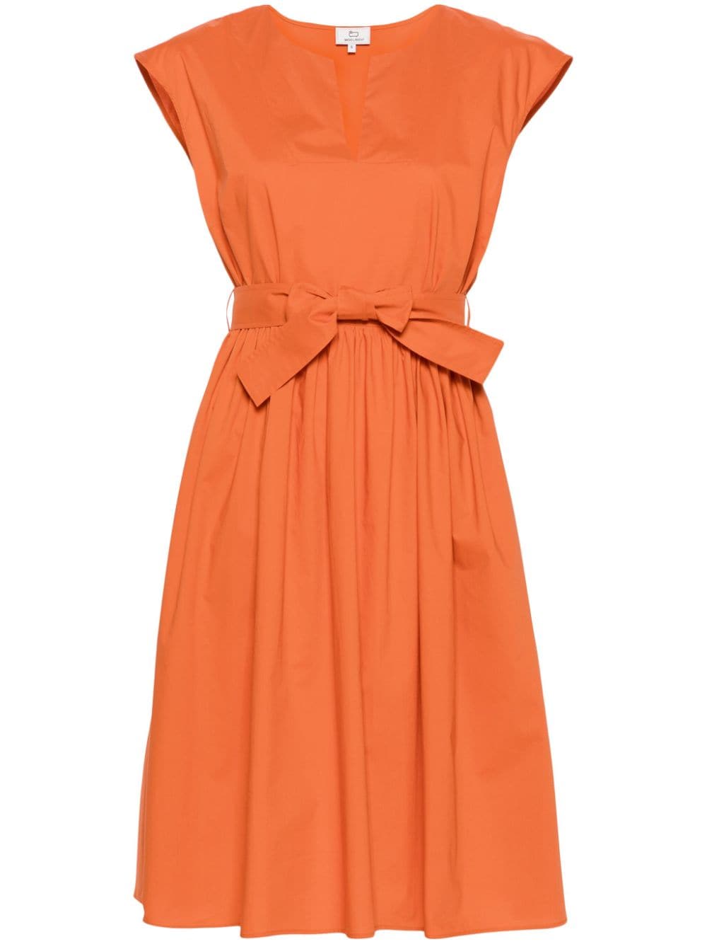 Woolrich Popeline-Kleid mit V-Ausschnitt - Orange von Woolrich