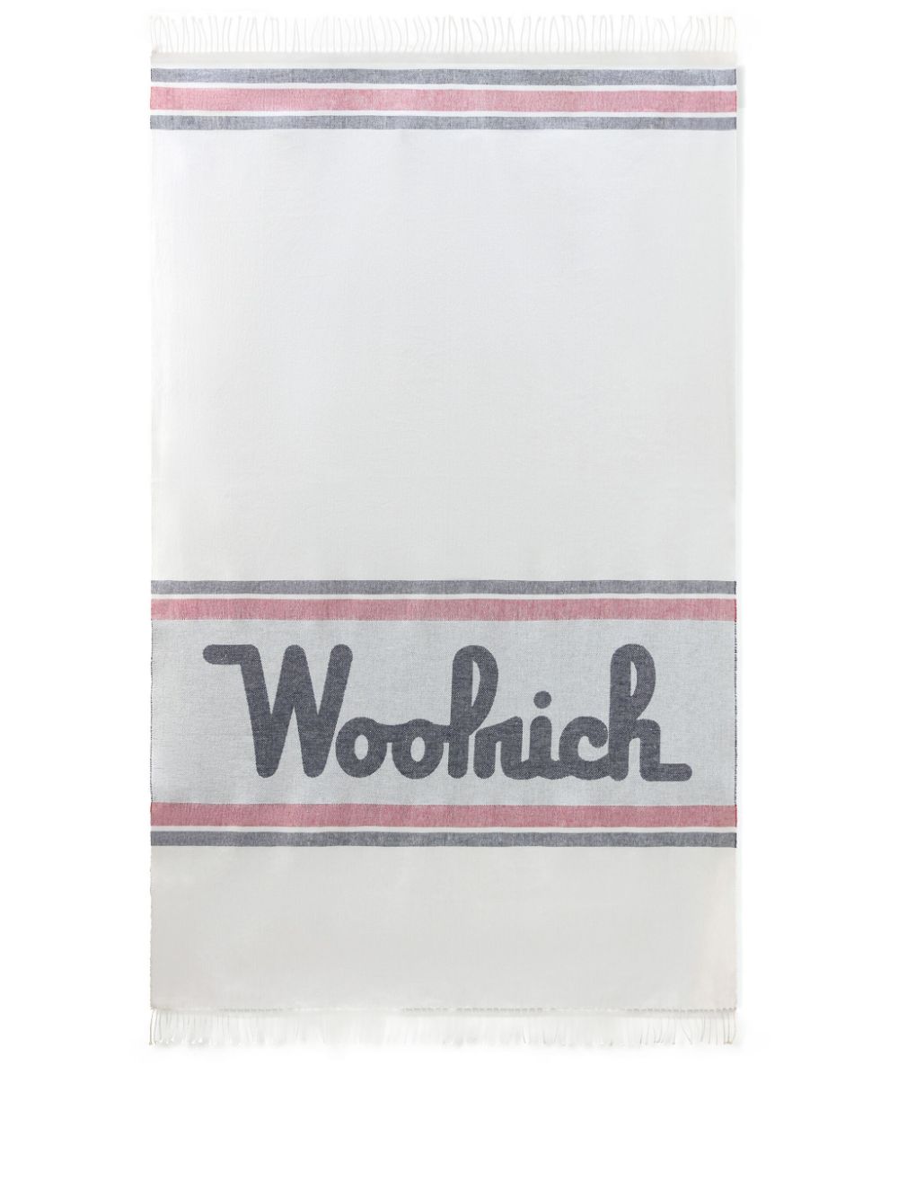 Woolrich Summer Decke aus Logo-Jacquard (197cm x 100cm) - Weiß von Woolrich