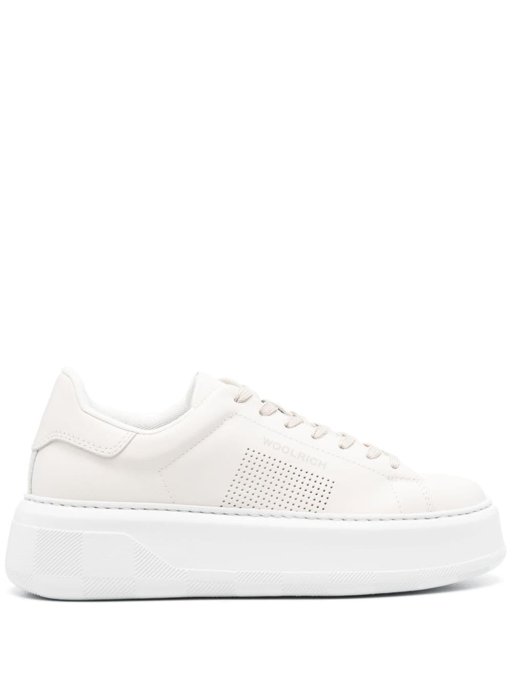 Woolrich logo-print leather sneakers - Nude von Woolrich