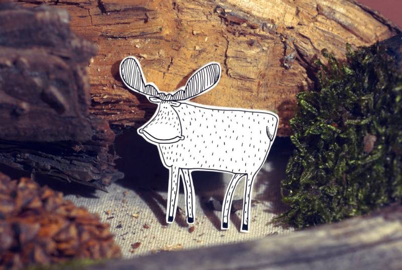 Elch - Pin/Magnet Needle Minder Eine Hand Illustrierte Süße Tier Brosche Abzeichen Skurrilen Hirsch Geschenk Rentier Kunst Elch - Pin/Magnet Needle Minder Eine Hand Illustrierte Süße Tier Brosche Abzeichen Skurrilen Hirsch Geschenk Rentier Kunst von WooodlandFactory