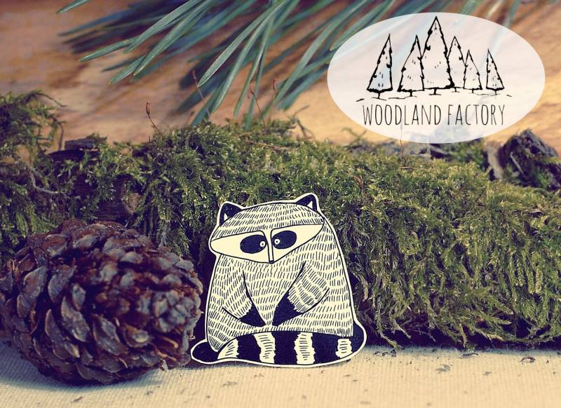 Waschbär Pin/Magnet Needle Minder - Handgemachter Süßer Tier Kühlschrankmagnet Plastik Brosche Abzeichen Schrullig Nadelmagnet Geschenk Wilder Humor von WooodlandFactory