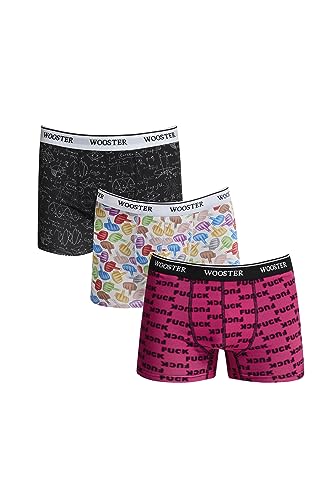 Wooster Boxershorts Herren - Boxer-Set aus Stretch-Baumwolle - Unterhosen Männer - 3er Pack (XL, Bad Boy - 707W) von Wooster