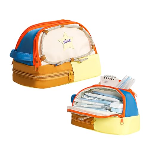 Woplagyreat Federmäppchen Junge Mäppchen Mädchen Federmappe Aesthetic Federtasche Schulsachen Etui Geschenke Pencil Case Büromaterial Erwachsene Schulmäppchen 3fach Groß von Woplagyreat