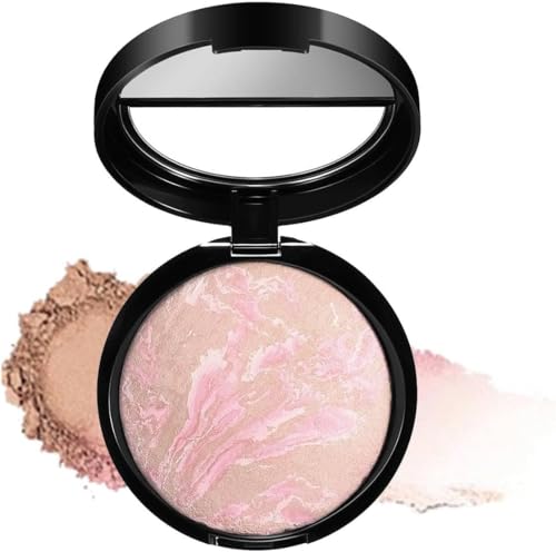 Baked Foundation for Mature Skin, Brighten Color Correcting Powder Foundation, Make-up Control Oil Fine Flash Hochglanz Make-up Pulver, Langlebiger 24h-Trag, Abdeckung feiner Linien, Flecken (01#) von Woranb