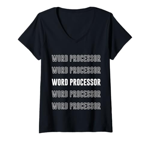 Damen Textverarbeitung T-Shirt mit V-Ausschnitt von Word Processor Apparel