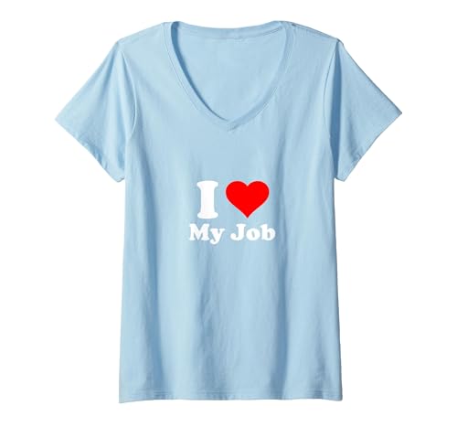 Ich Liebe Meinen Job T-Shirt mit V-Ausschnitt, Damen, Himmelblau, L Ich Liebe Meinen Job T-Shirt mit V-Ausschnitt, Damen, Himmelblau, L von Work Gifts