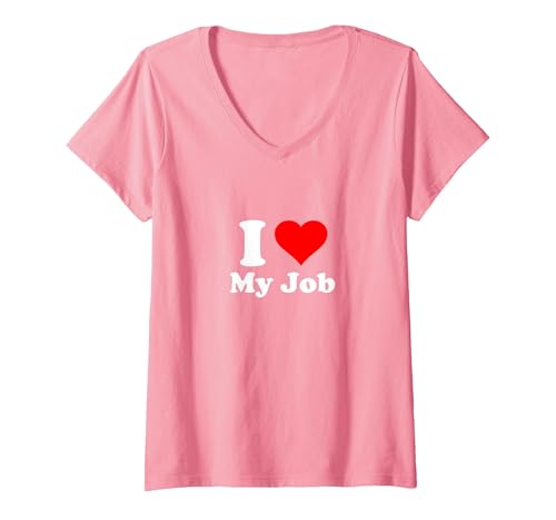 Ich Liebe Meinen Job T-Shirt mit V-Ausschnitt, Damen, Rosa, XL Ich Liebe Meinen Job T-Shirt mit V-Ausschnitt, Damen, Rosa, XL von Work Gifts