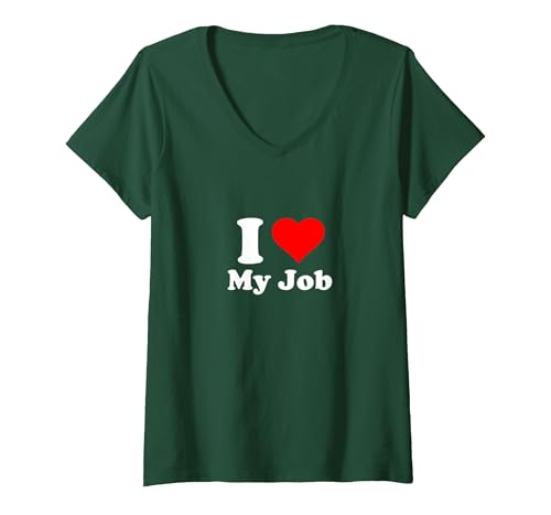 Ich Liebe Meinen Job T-Shirt mit V-Ausschnitt, Damen, Waldgrün, XXL Ich Liebe Meinen Job T-Shirt mit V-Ausschnitt, Damen, Waldgrün, XXL von Work Gifts