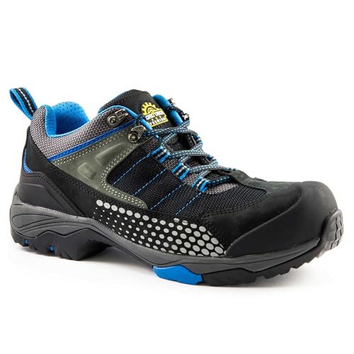 WORKPOWER– Sicherheitsschuhe S3 York für Herren – Arbeitsschuhe mit metallfreiem Durchtrittschutz & Kunststoffkapp – verfügbar in den Größen 45 (Schwarz/Grau) von WORKPOWER