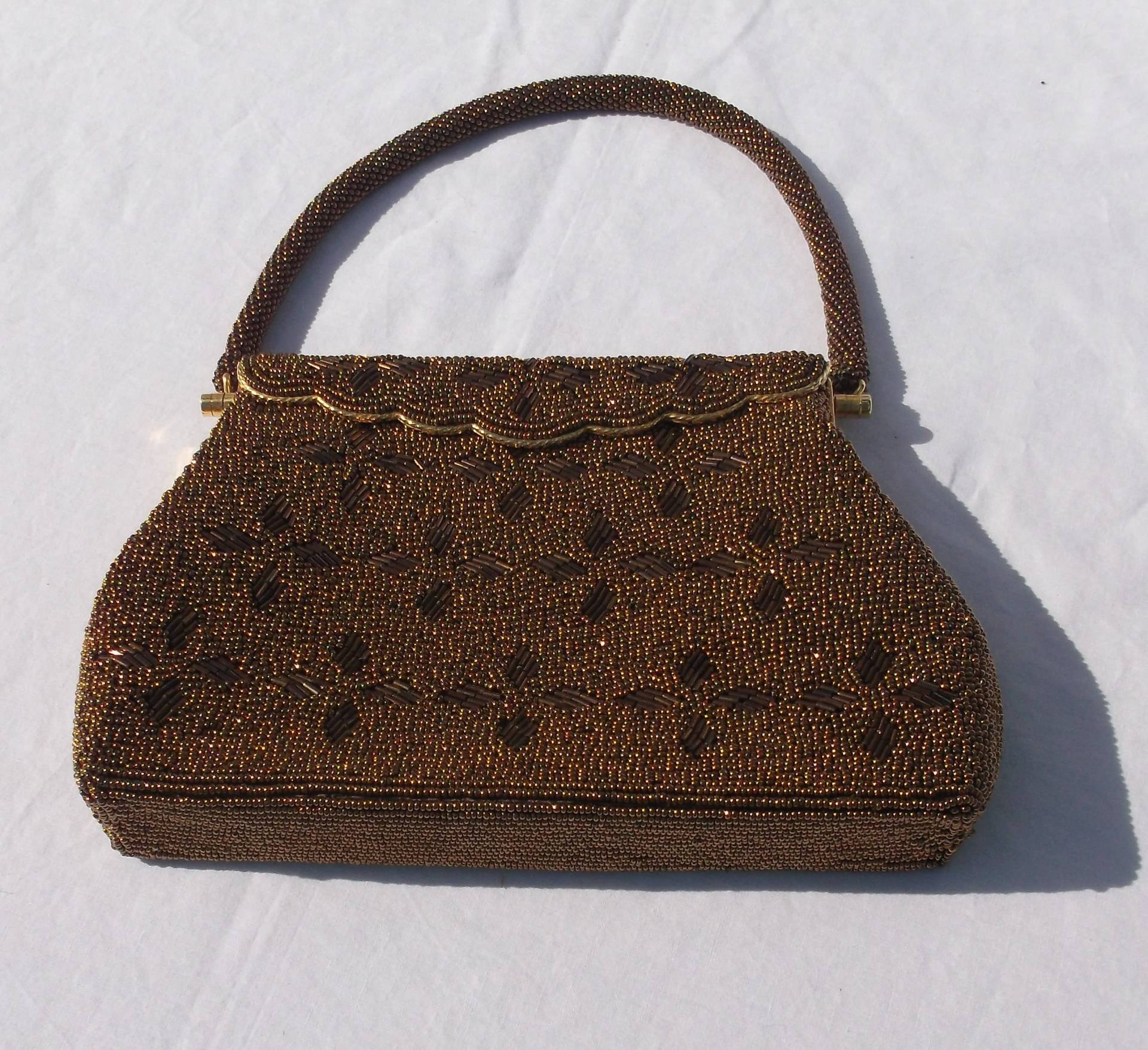 Metallic Kupfer Perlen Abendtasche von WorkWorthDoingLLC