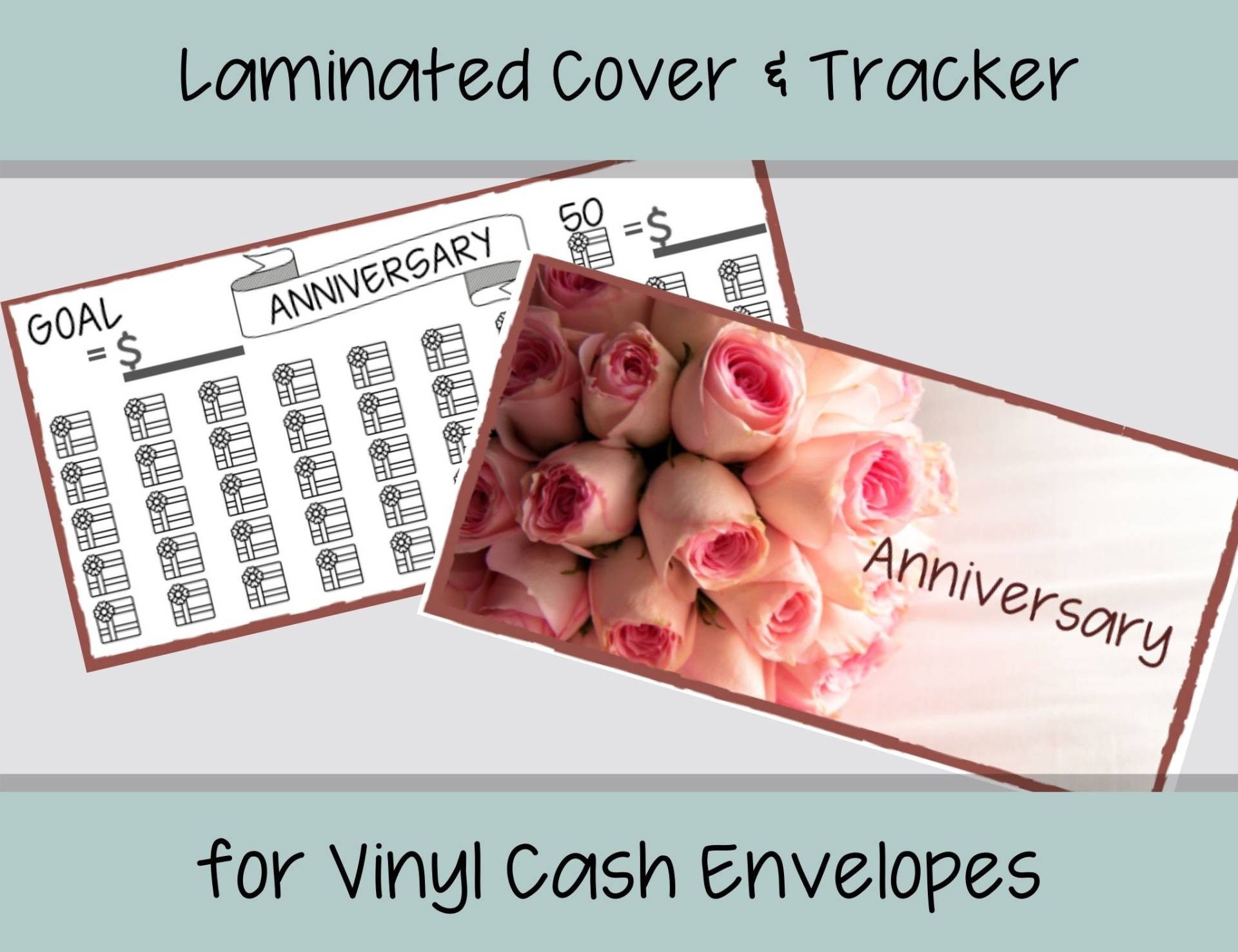 Anniversary Cover & Tracker Für A6 Geldumschläge, Jubiläum Spar-Tracker, Laminierte Einlagen Die Verwendung Mit Geldumschlägen Anniversary Cover & Tracker Für A6 Geldumschläge, Jubiläum Spar-Tracker, Laminierte Einlagen Die Verwendung Mit Geldumschlägen von WorkWritePlanner