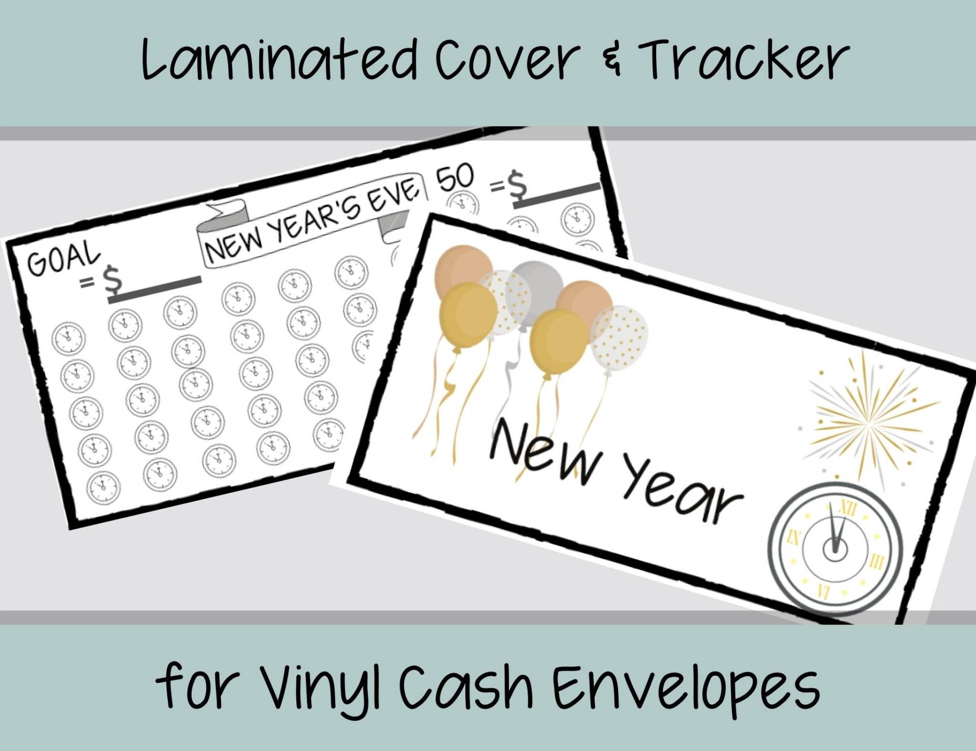 New Year Cover & Tracker Für Geldumschläge, Neujahr Spar-Tracker, Laminierte Einlagen Geldumschläge New Year Cover & Tracker Für Geldumschläge, Neujahr Spar-Tracker, Laminierte Einlagen Geldumschläge von WorkWritePlanner