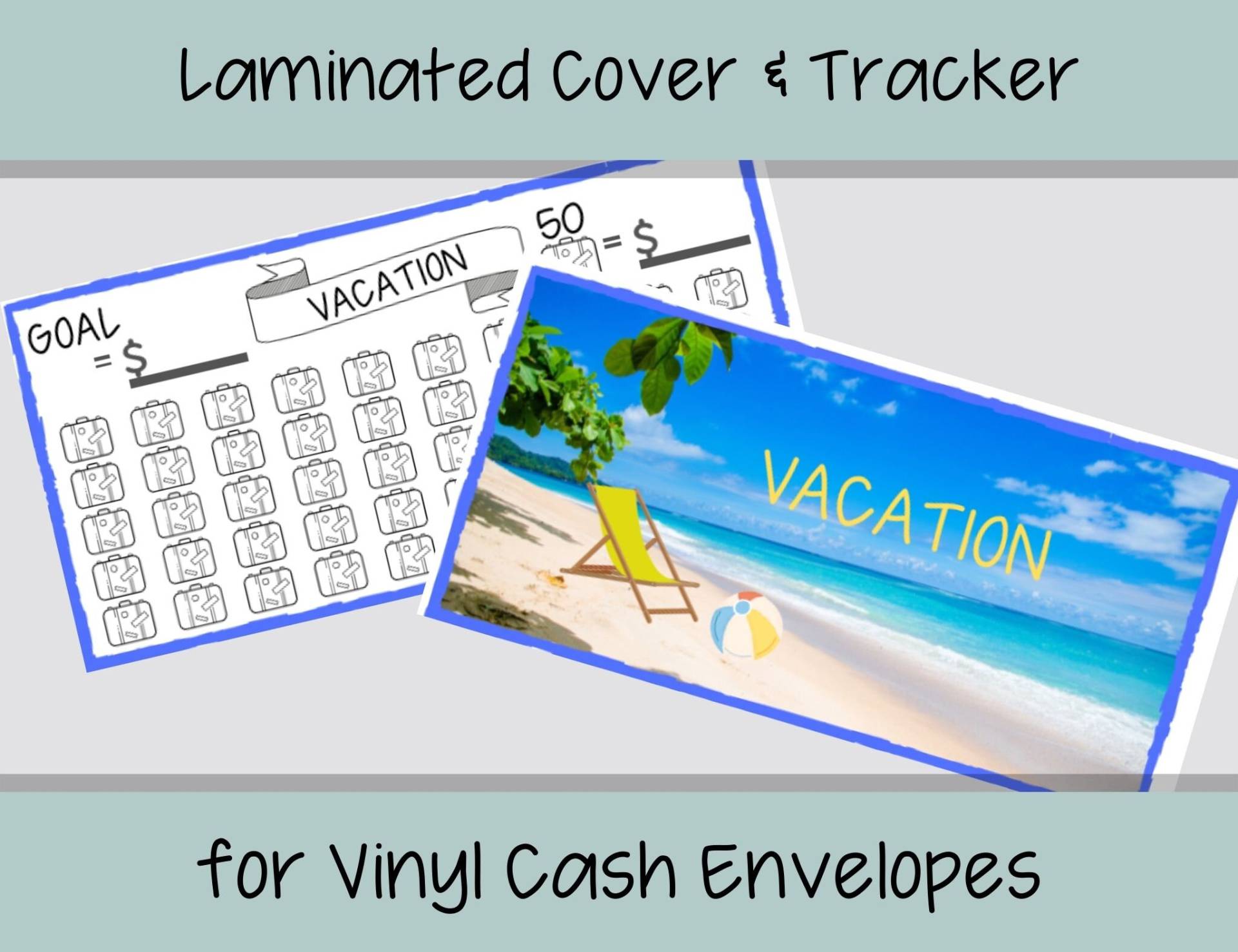 Urlaubs-Cover & Tracker-Set Für Geldumschläge, Urlaubsspar-Tracker, Laminierte Einlagen Geldumschläge Urlaubs-Cover & Tracker-Set Für Geldumschläge, Urlaubsspar-Tracker, Laminierte Einlagen Geldumschläge von WorkWritePlanner