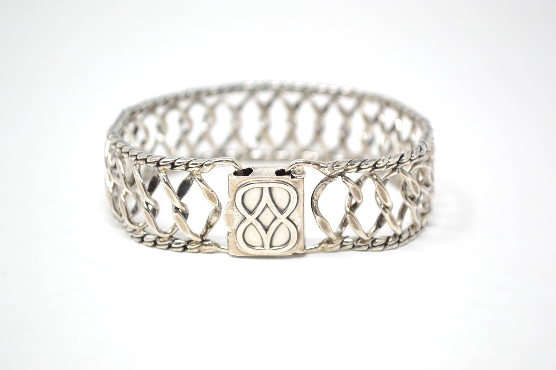Vintage Designer Danecraft Woven Link Sterling Silber Armband - Ineinander Verschlungenes Design Vintage Designer Danecraft Woven Link Sterling Silber Armband - Ineinander Verschlungenes Design von Working925Jewelry