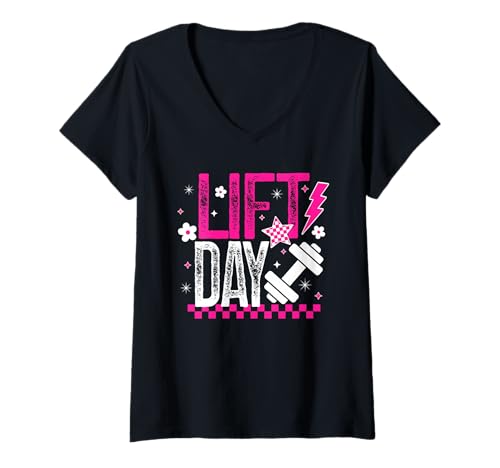 Damen Workout Gym Frauen Gewichte Gewichte Muskel Mama Retro Geschenk T-Shirt mit V-Ausschnitt von Workout T-Shirt Co.