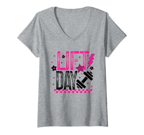 Damen Workout Gym Frauen Gewichte Gewichte Muskel Mama Retro Geschenk T-Shirt mit V-Ausschnitt von Workout T-Shirt Co.
