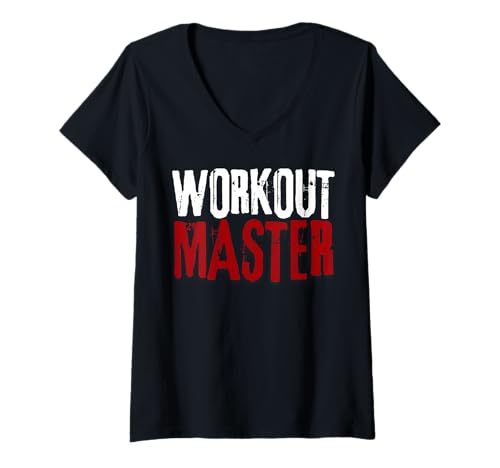 Damen Motivierende athletische Sportbekleidung Workout Master T-Shirt mit V-Ausschnitt Damen Motivierende athletische Sportbekleidung Workout Master T-Shirt mit V-Ausschnitt von Workout and motivational quotes