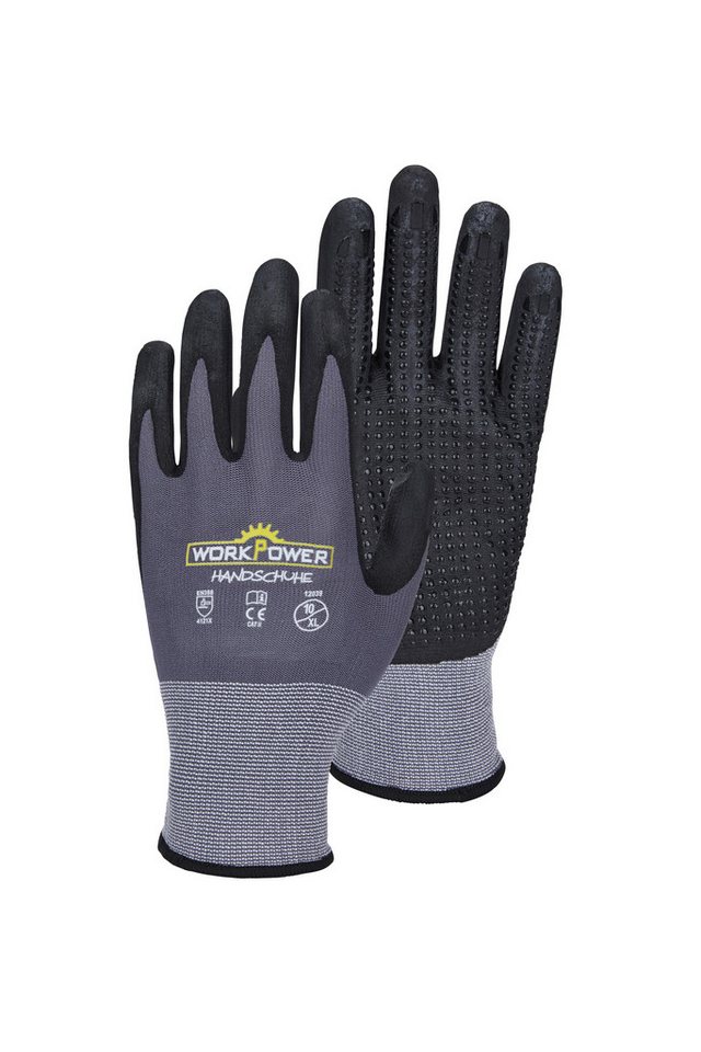 Workpower Arbeitshandschuhe Nitrilhandschuh Argos Dot - 6er Pack von Workpower