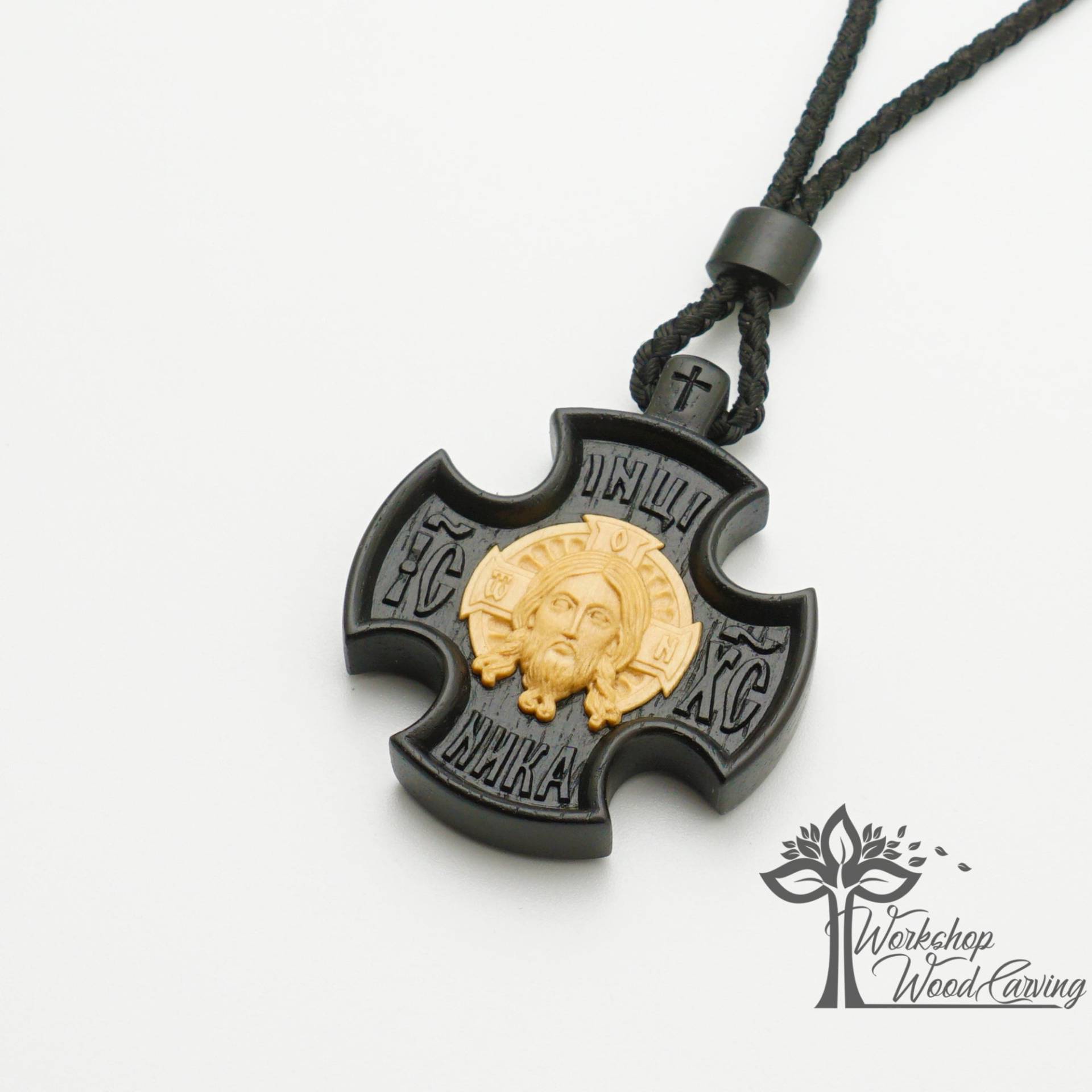 Ebenholz Kreuz Geschnitztes Holz Inlay, Christlicher Anhänger Ebenholz Kreuz Geschnitztes Holz Inlay, Christlicher Anhänger von WorkshopWoodCarving