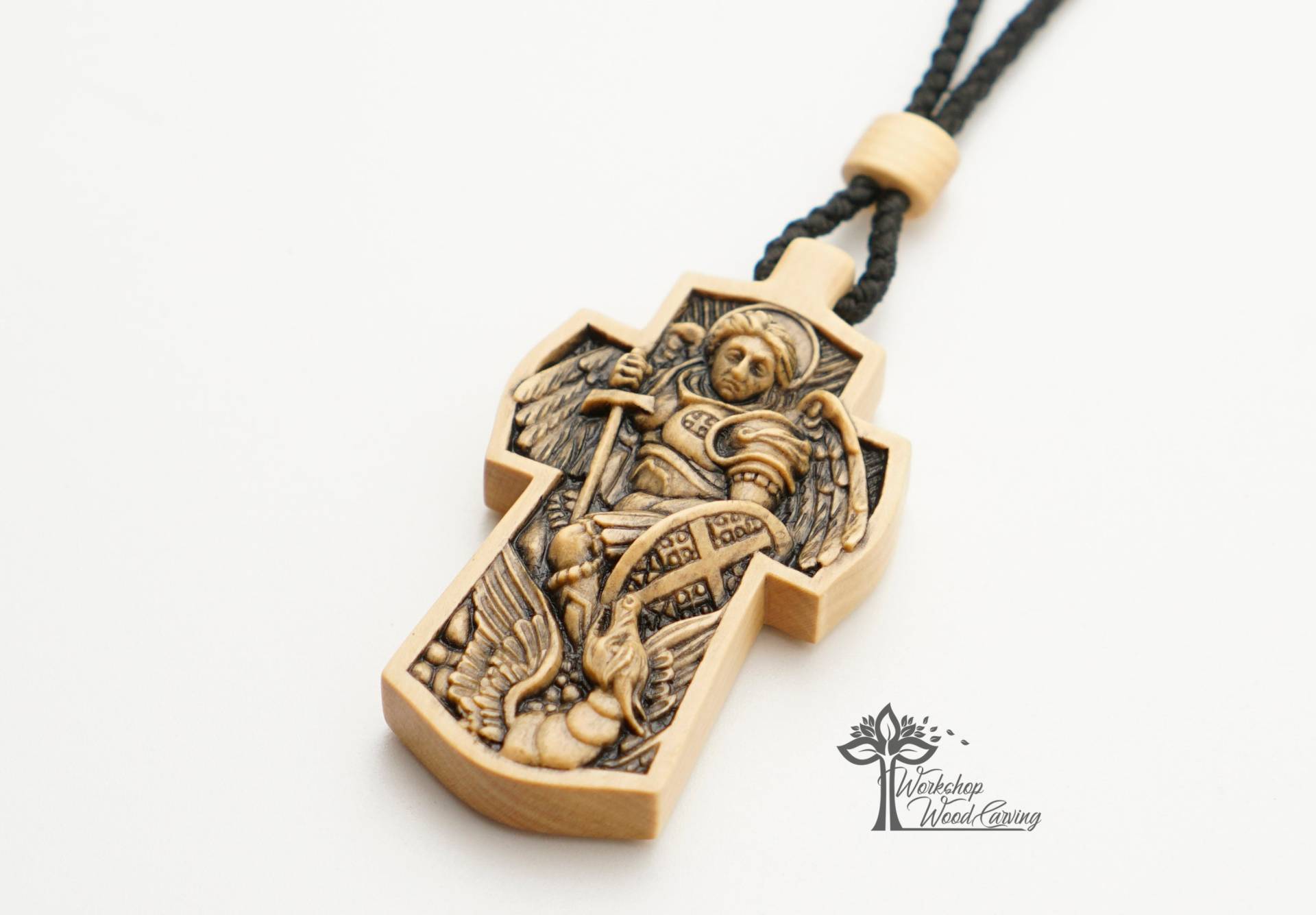 Kreuz Erzengel Michael Geschnitzt Aus Buchsbaum Christian Gift Kreuz Erzengel Michael Geschnitzt Aus Buchsbaum Christian Gift von WorkshopWoodCarving